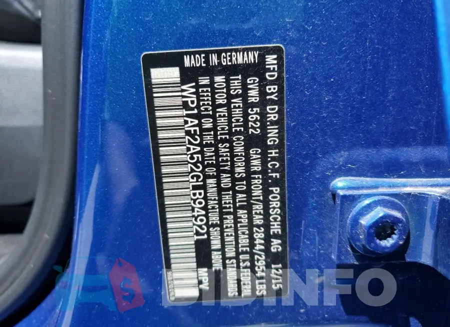 WP1AF2A52GLB94921 Photo# 13