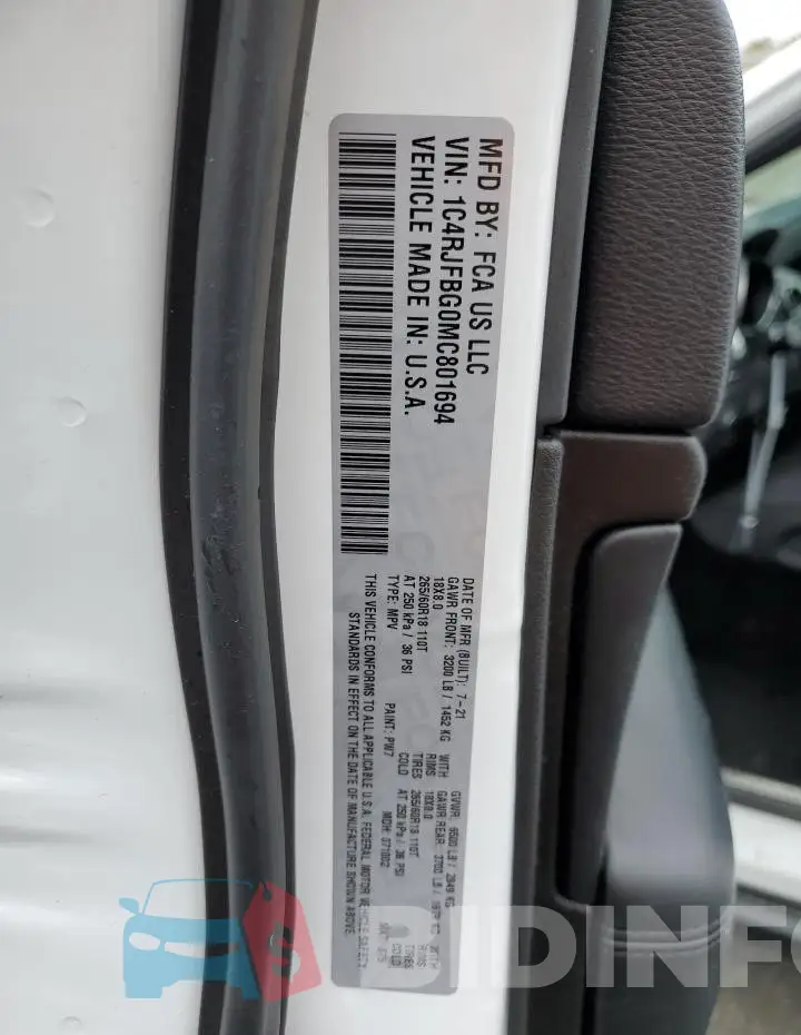 1C4RJFBG0MC801694 Photo# 14