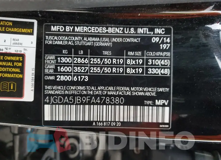 4JGDA5JB9FA478380 Photo# 13
