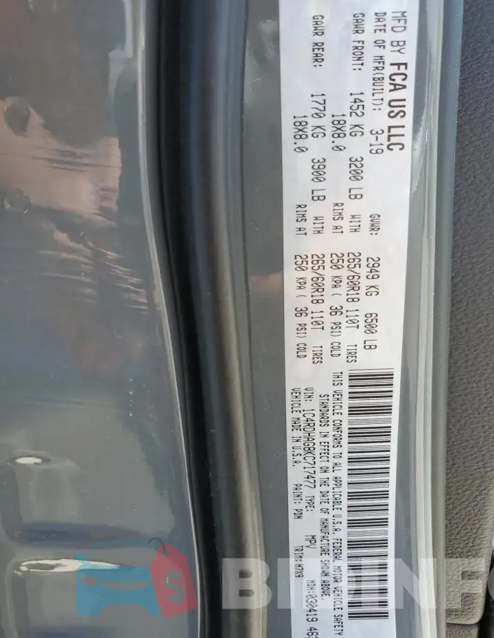 1C4RDHAG8KC717477 Photo# 13