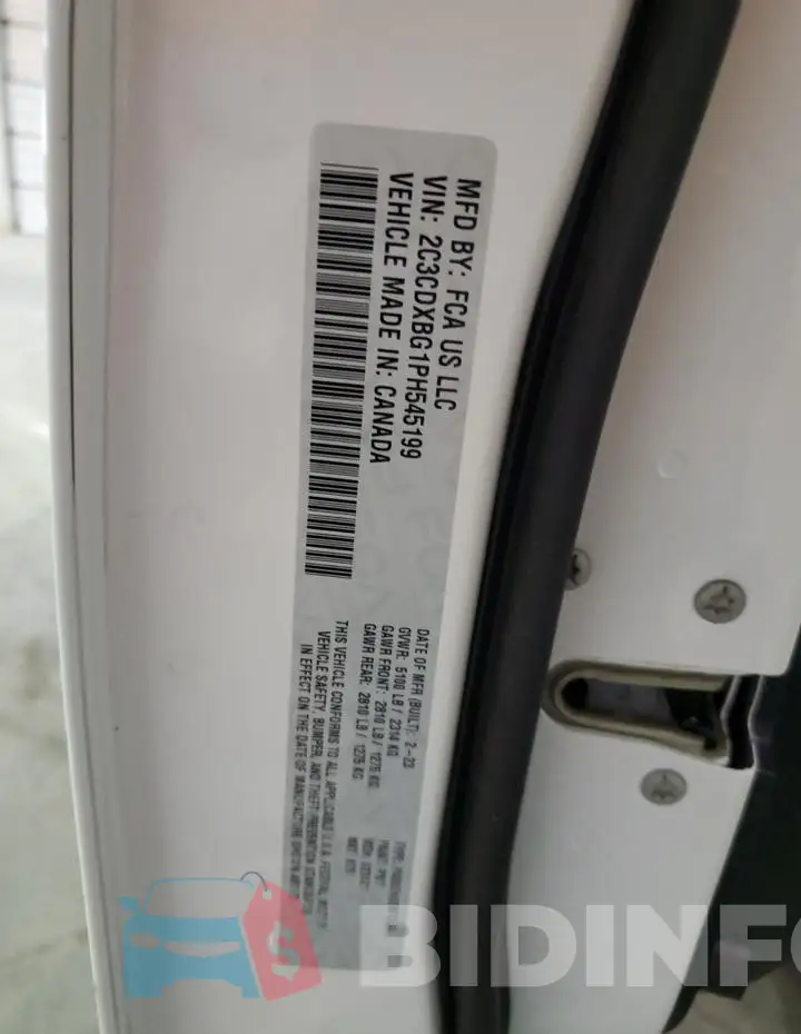 2C3CDXBG1PH545199 Photo# 12
