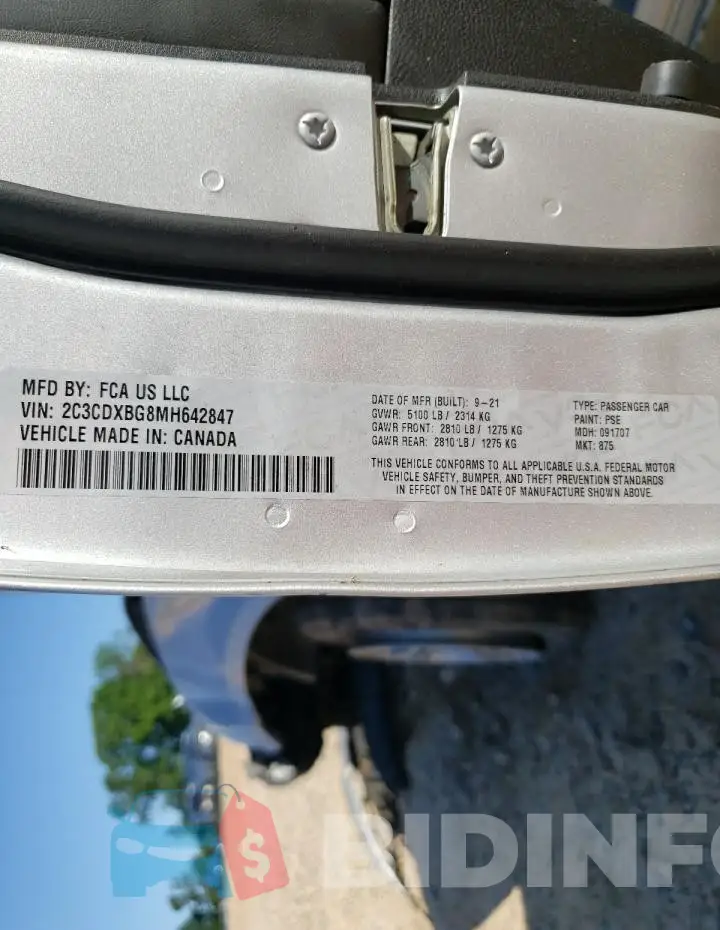 2C3CDXBG8MH642847 Photo# 13
