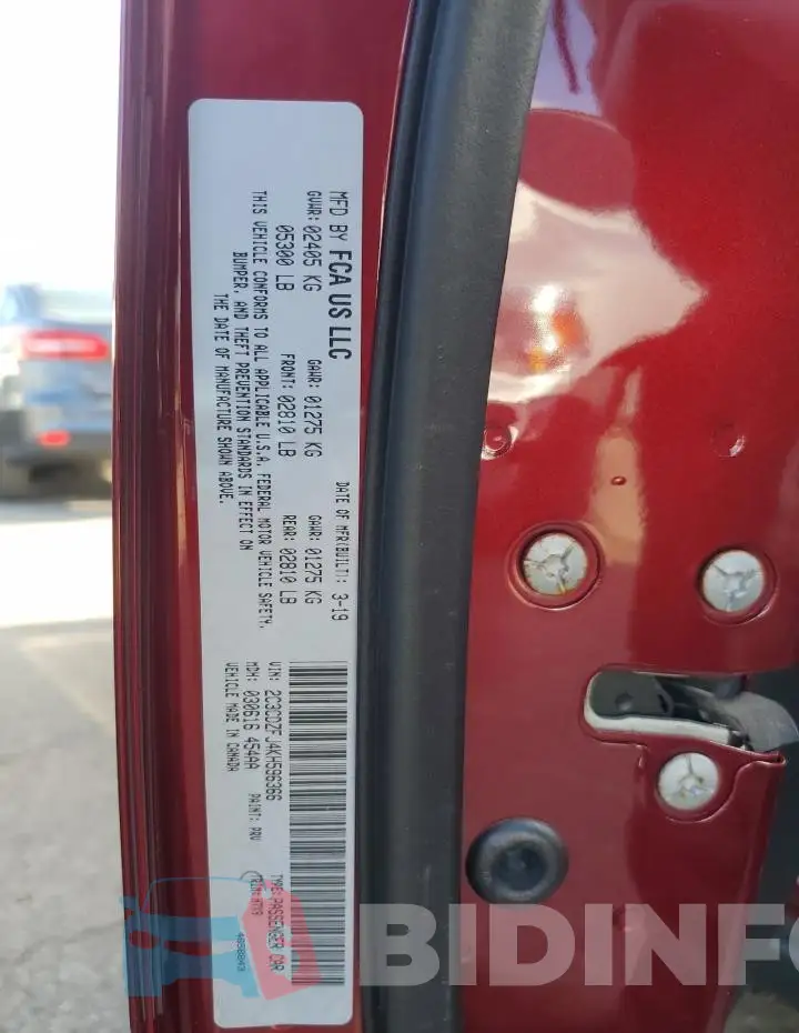2C3CDZFJ4KH596366 Photo# 12