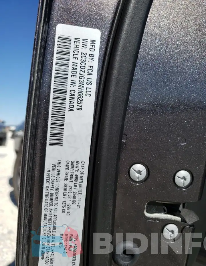 2C3CDZJG3MH662579 Photo# 12