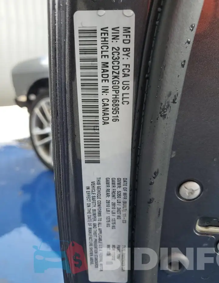 2C3CDZKG0PH689516 Photo# 13