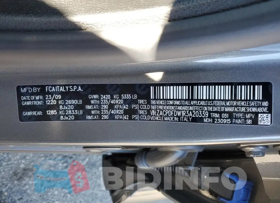 ZACPDFDW1R3A20339 Photo# 12
