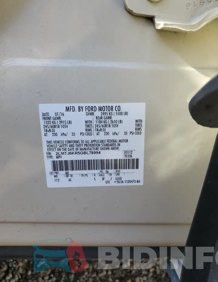 2LMTJ6KR5GBL78994 Photo# 14