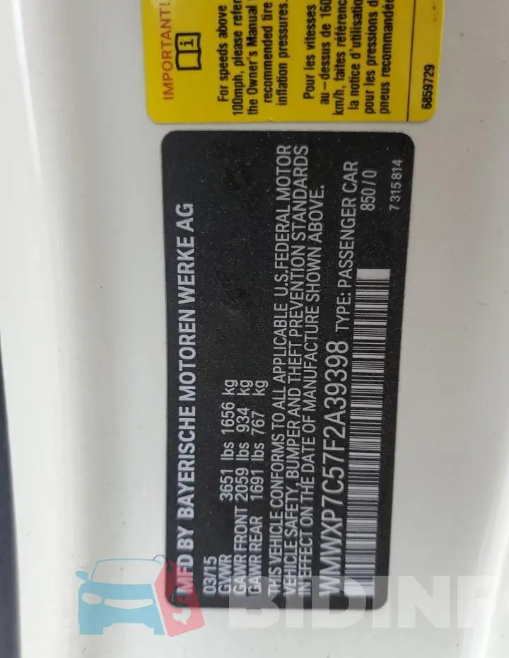 WMWXP7C57F2A39398 Photo# 13