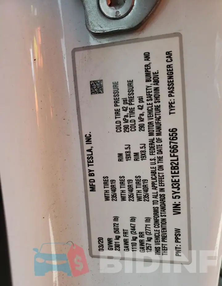 5YJ3E1EB2LF667656 Photo# 13