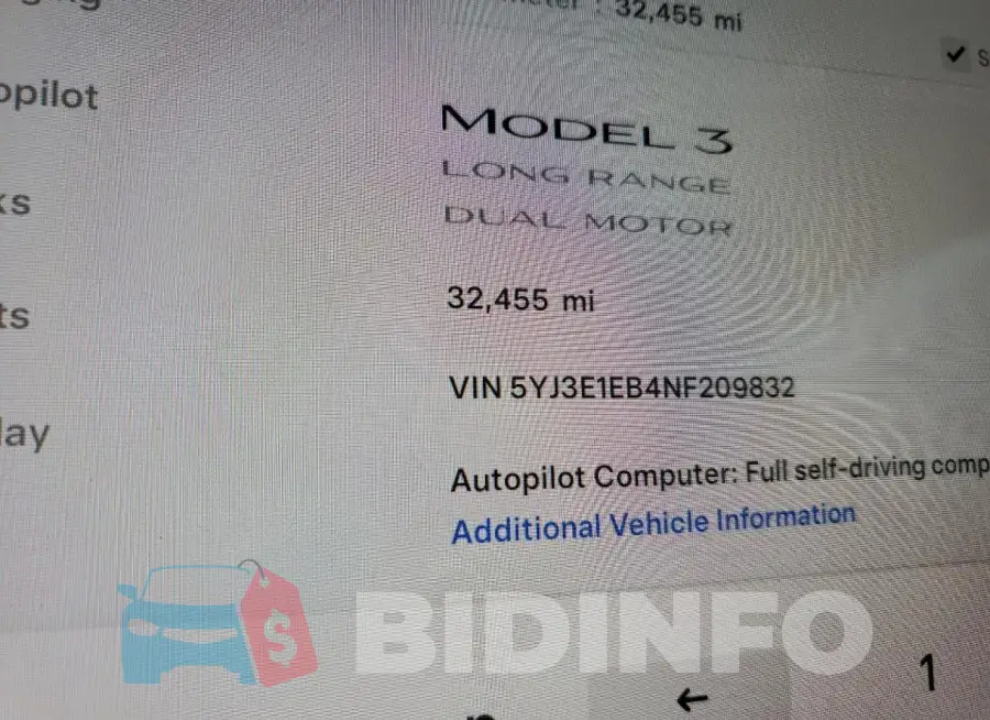 5YJ3E1EB4NF209832 Photo# 9