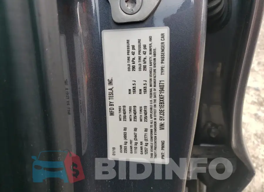 5YJ3E1EBXKF194071 Photo# 12