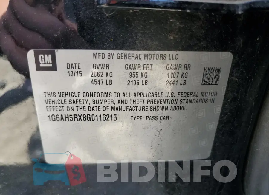 1G6AH5RX8G0116215 Photo# 12