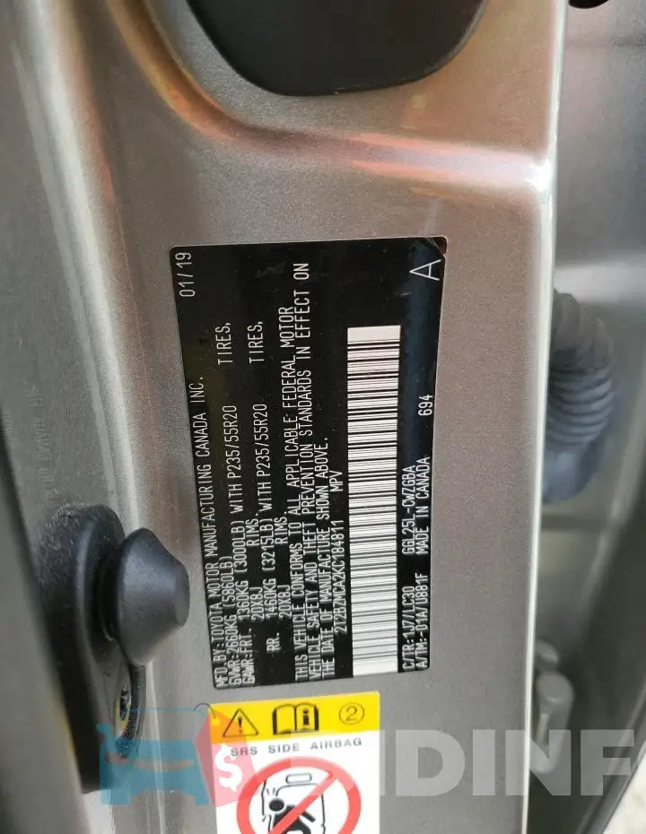 2T2BZMCA2KC184811 Photo# 13