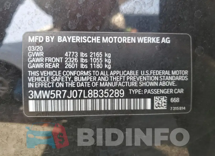 3MW5R7J07L8B35289 Photo# 12