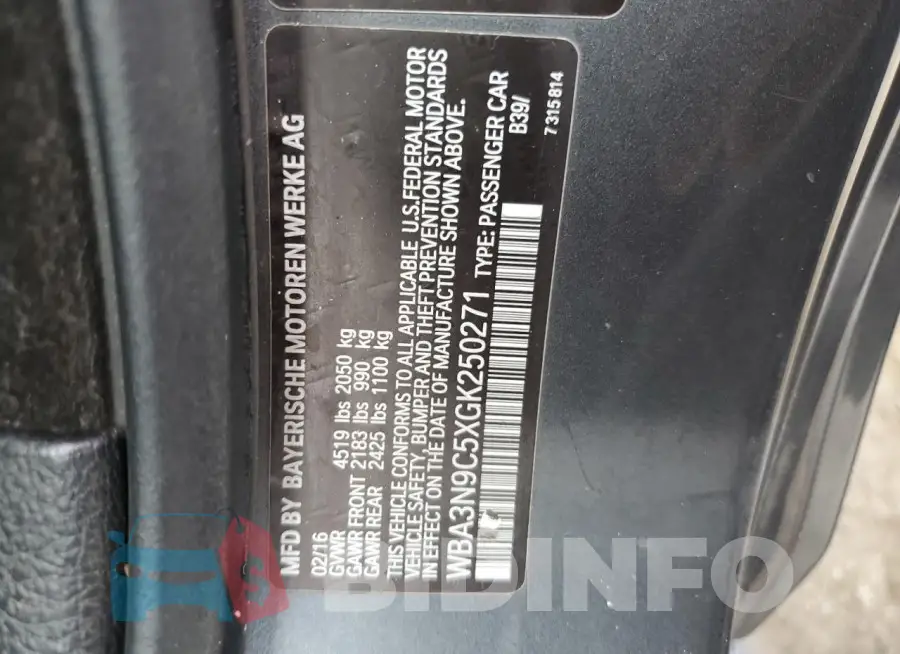 WBA3N9C5XGK250271 Photo# 13