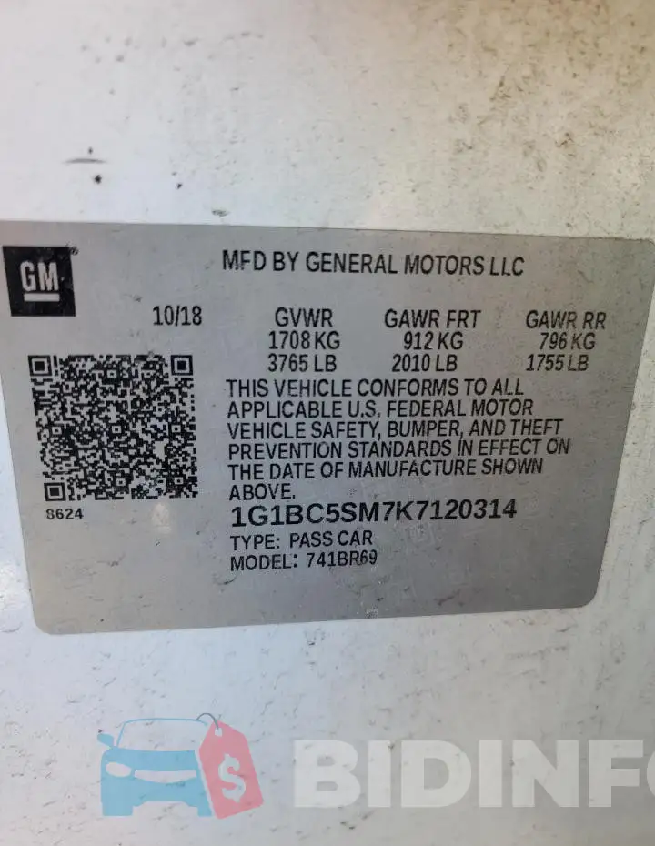 1G1BC5SM7K7120314 Photo# 12
