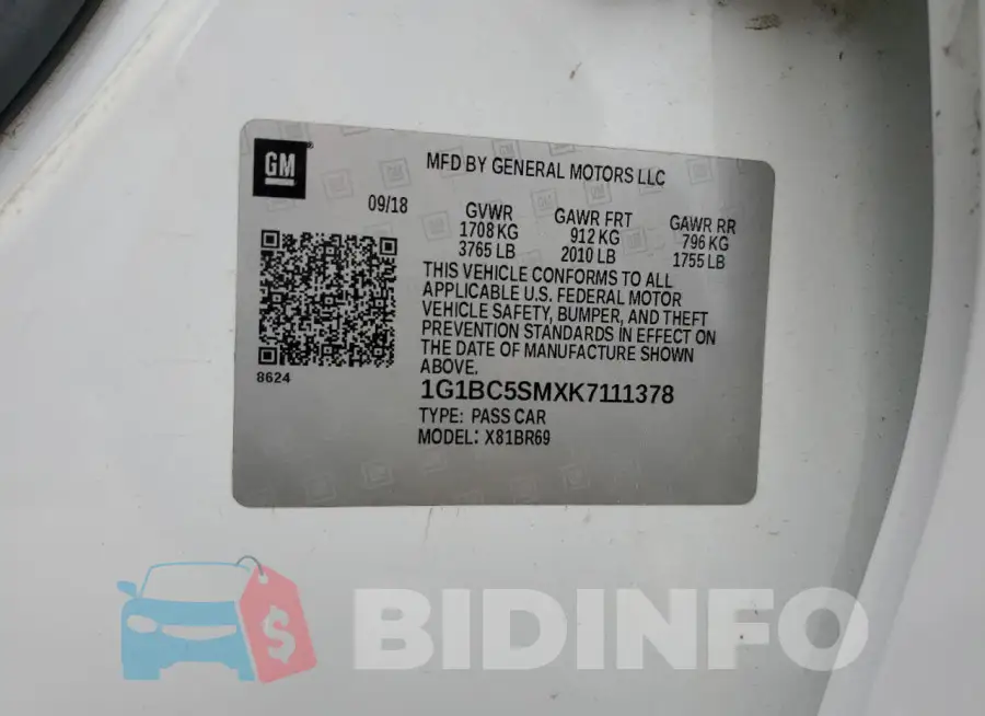 1G1BC5SMXK7111378 Photo# 12