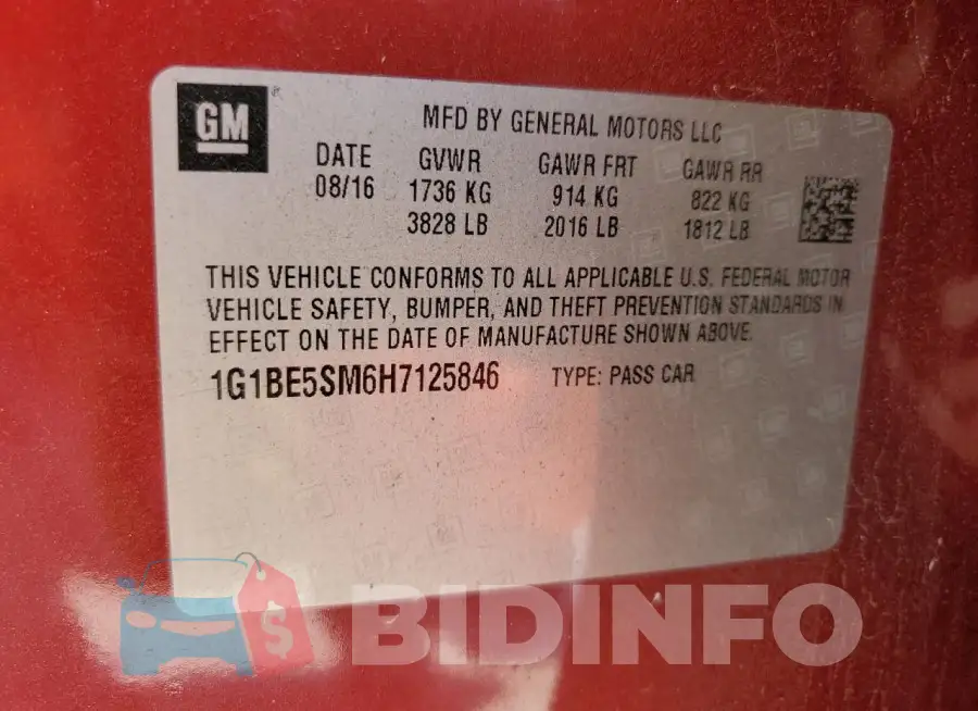 1G1BE5SM6H7125846 Photo# 12