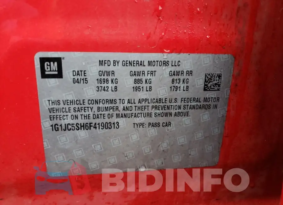 1G1JC5SH6F4190313 Photo# 12