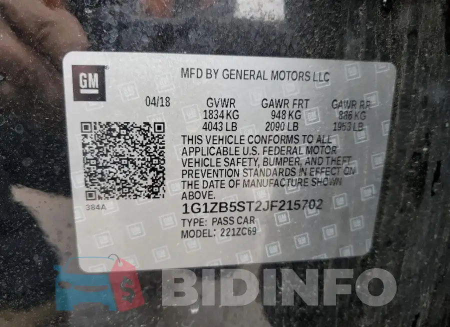 1G1ZB5ST2JF215702 Photo# 12