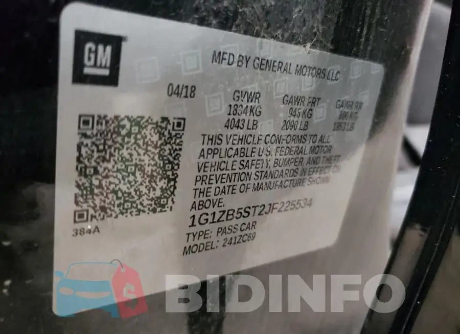 1G1ZB5ST2JF225534 Photo# 12