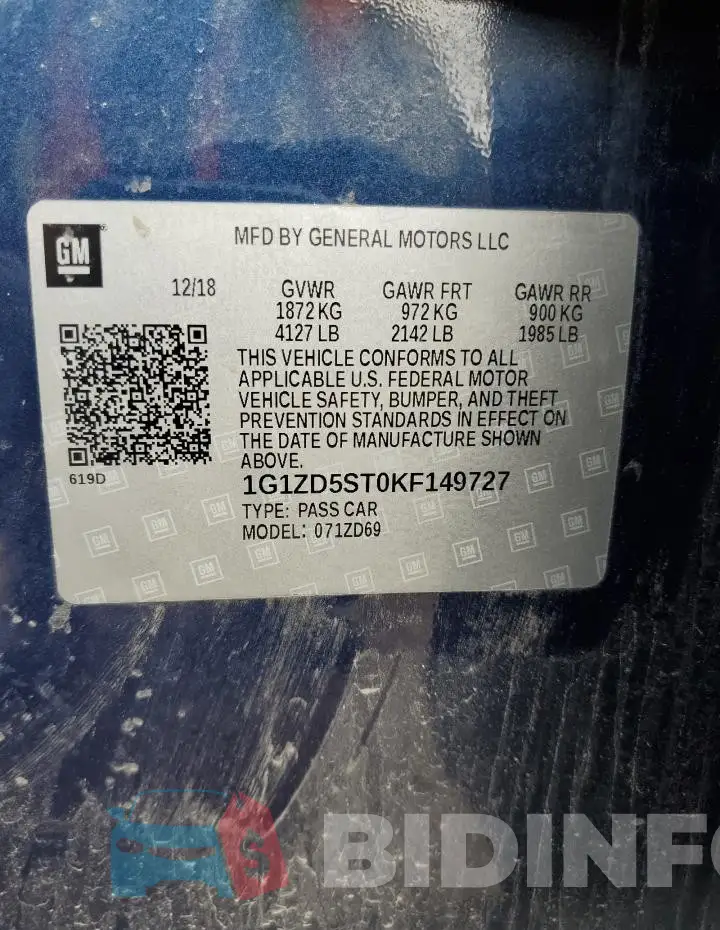 1G1ZD5ST0KF149727 Photo# 12