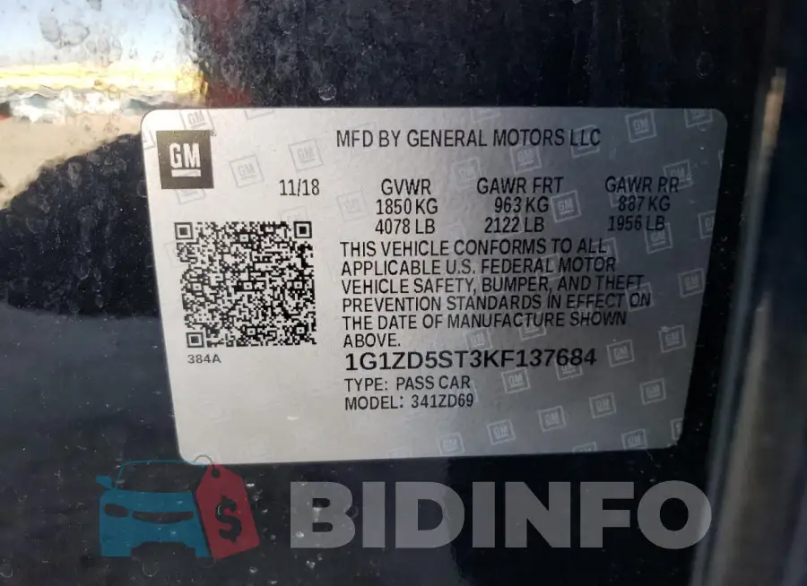 1G1ZD5ST3KF137684 Photo# 13