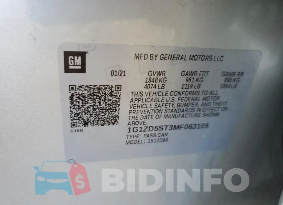 1G1ZD5ST3MF063105 Photo# 13