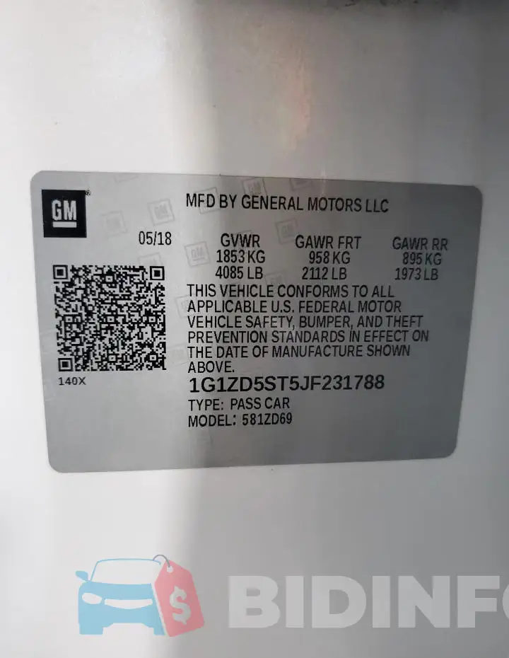 1G1ZD5ST5JF231788 Photo# 13