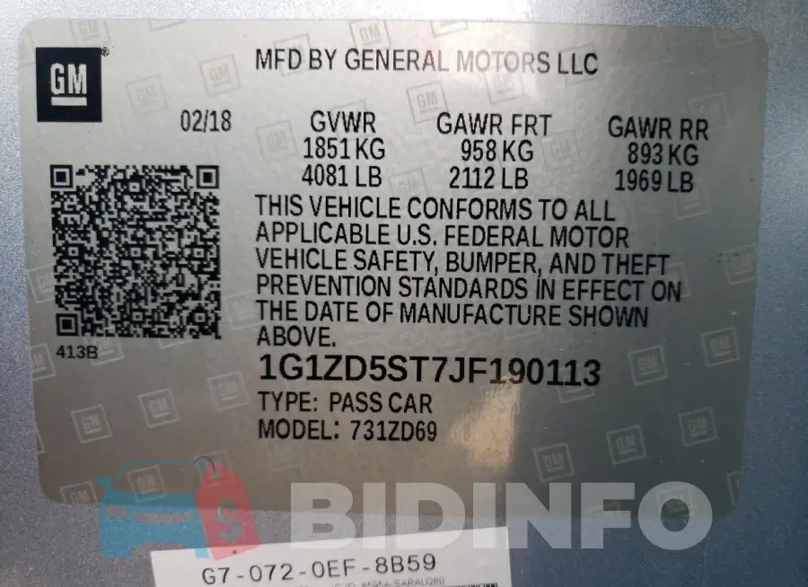 1G1ZD5ST7JF190113 Photo# 12
