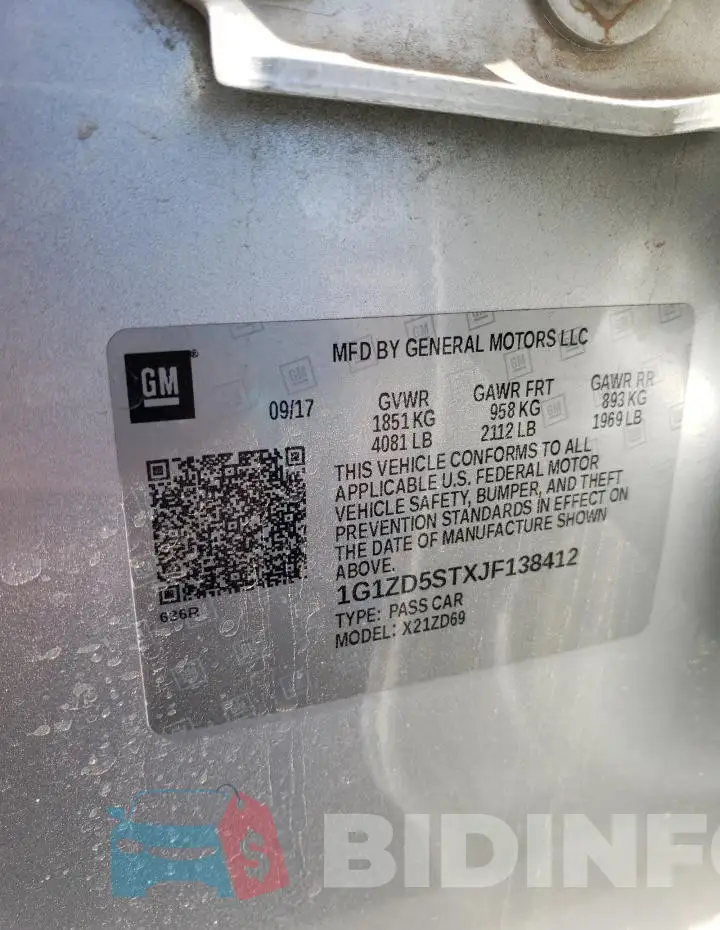 1G1ZD5STXJF138412 Photo# 12