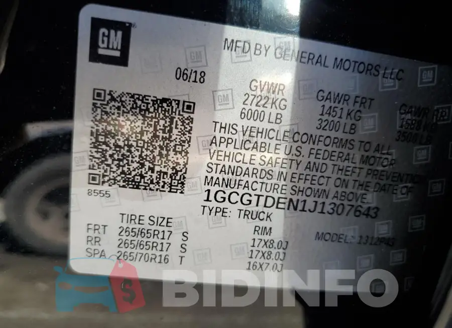 1GCGTDEN1J1307643 Photo# 13