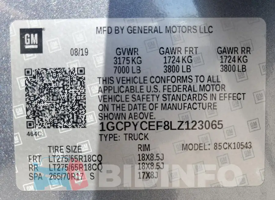 1GCPYCEF8LZ123065 Photo# 12