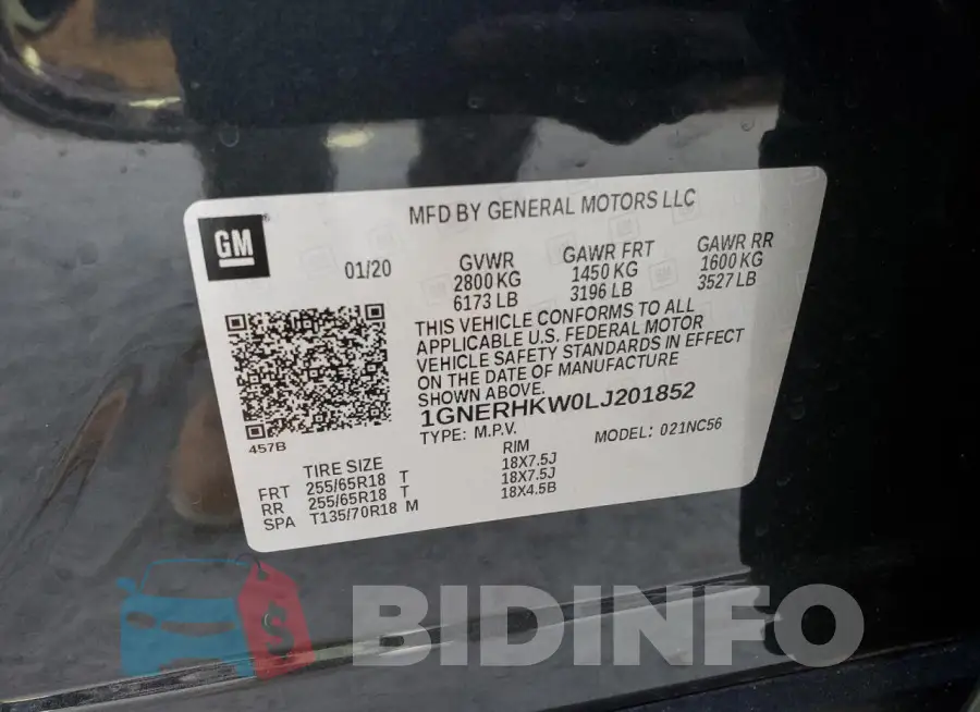 1GNERHKW0LJ201852 Photo# 13