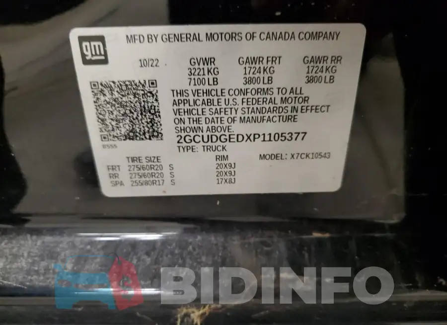 2GCUDGEDXP1105377 Photo# 12