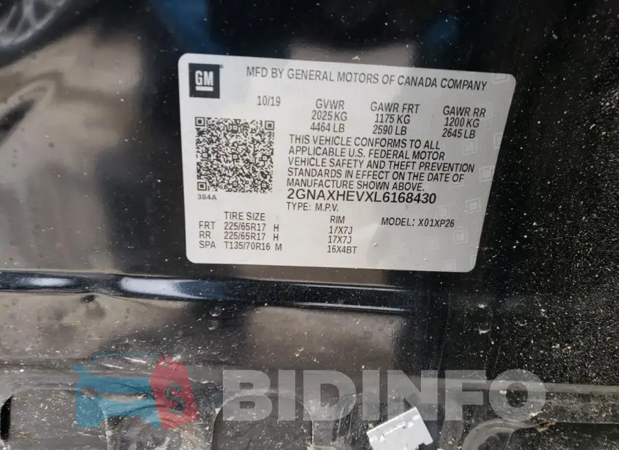 2GNAXHEVXL6168430 Photo# 13