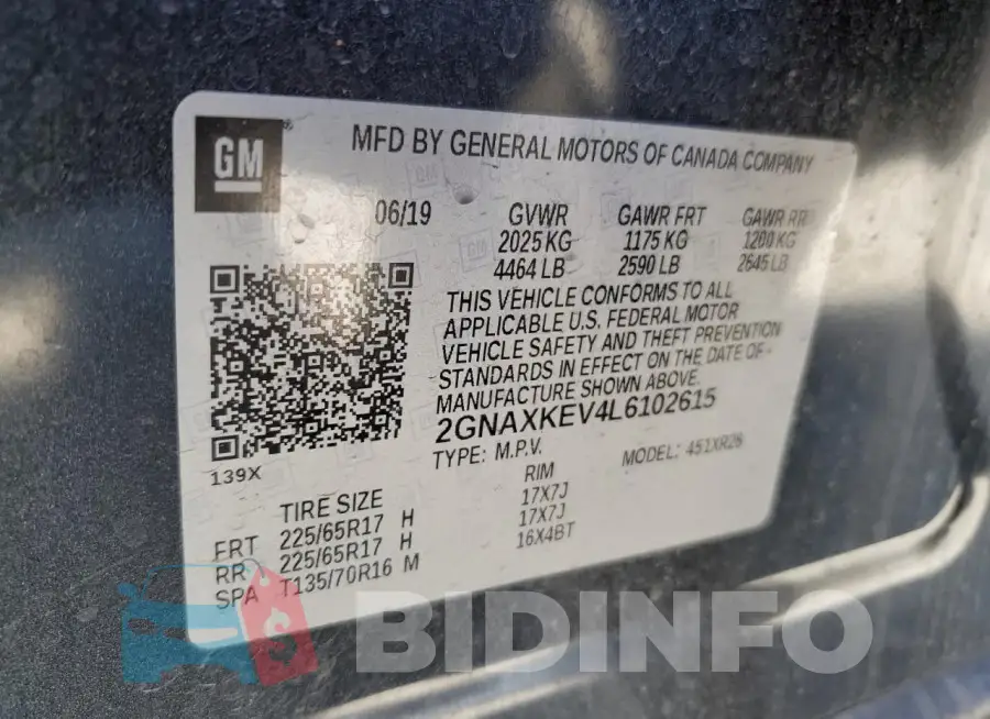 2GNAXKEV4L6102615 Photo# 13
