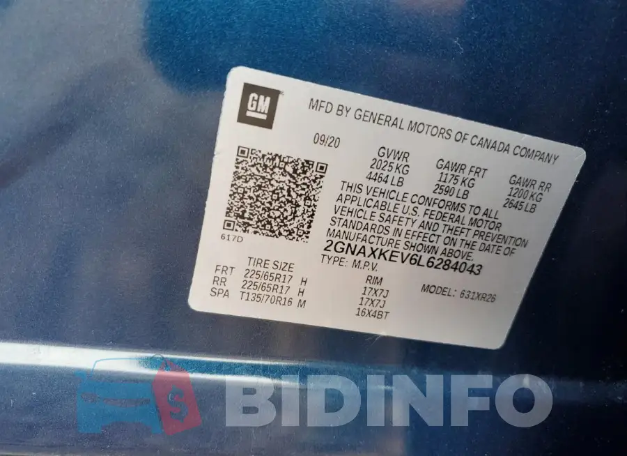 2GNAXKEV6L6284043 Photo# 12
