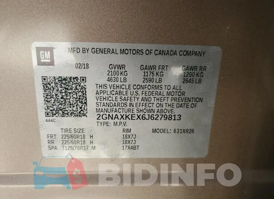 2GNAXKEX6J6279813 Photo# 12