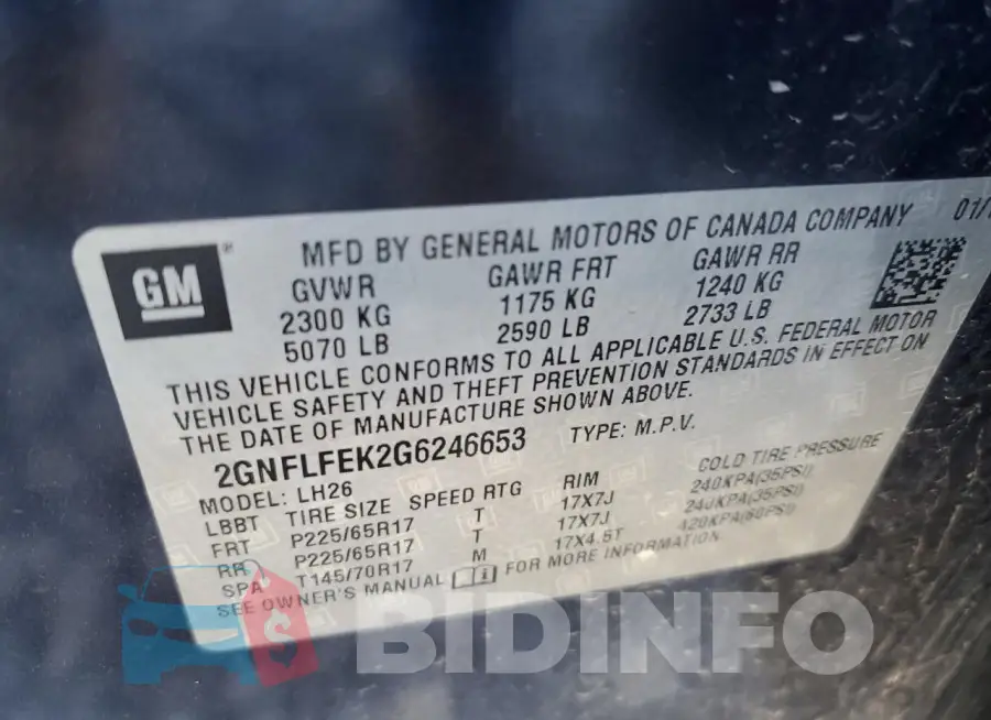 2GNFLFEK2G6246653 Photo# 14