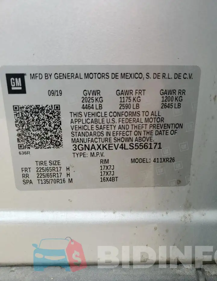 3GNAXKEV4LS556171 Photo# 13