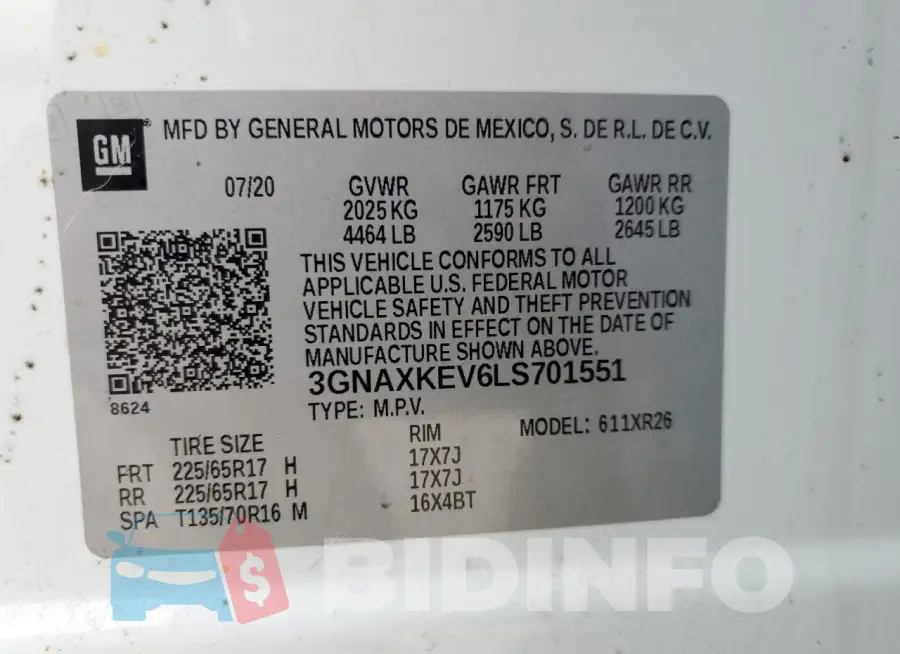 3GNAXKEV6LS701551 Photo# 14