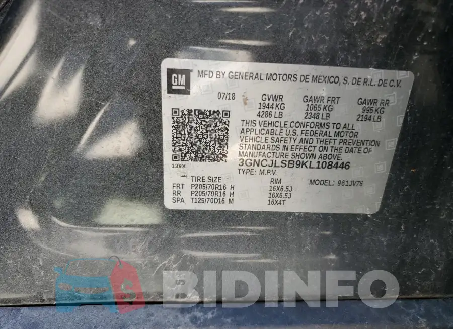 3GNCJLSB9KL108446 Photo# 13