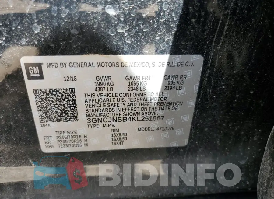 3GNCJNSB4KL251557 Photo# 13