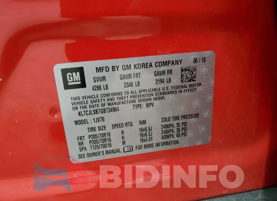 KL7CJLSB7GB734964 Photo# 12