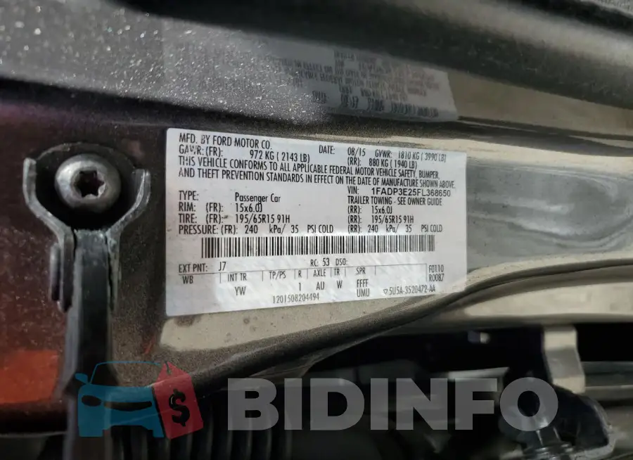 1FADP3E25FL368650 Photo# 12