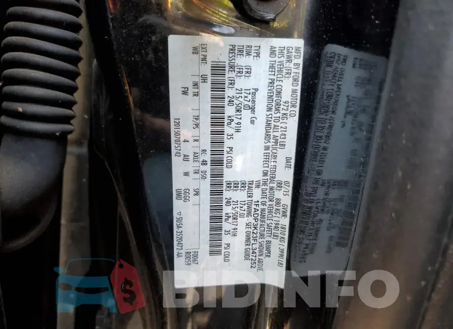 1FADP3K23FL347252 Photo# 12