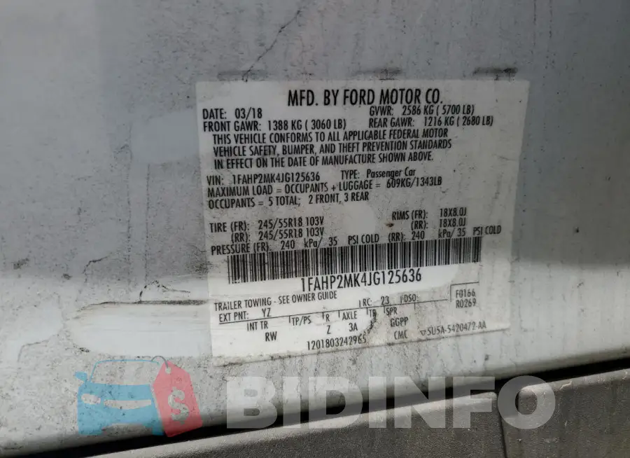 1FAHP2MK4JG125636 Photo# 12