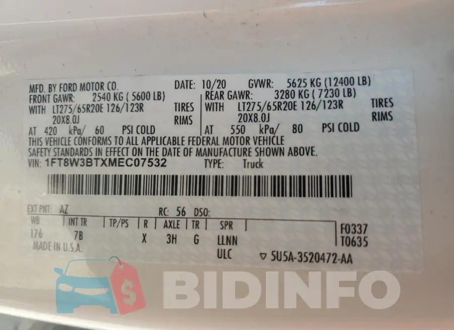 1FT8W3BTXMEC07532 Photo# 12