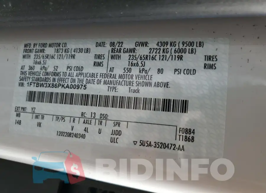 1FTBW3X86PKA00975 Photo# 14